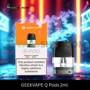 GEEKVAPE Q Pods 2ml Replacement Pods 0.6ohm, 0.8ohm, 1.2ohm Refillable Pods in Dubai, UAE – 3PCS Per Pack