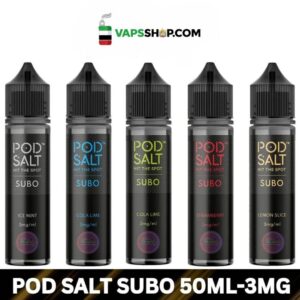 Technical SpecificationsBrand: Pod Salt SuboBottle Size: 50MLNicotine Strength: 3MG (Freebase Nicotine)Nicotine Type: FreebaseVG/PG Ratio: 70/30 (High VG for Sub-Ohm Vaping)Device Compatibility: Sub-Ohm Tanks & High-Wattage KitsBottle Type: Shortfill with Childproof CapPod Salt Subo 3MG 50ML E-Juice