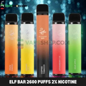 Elf Bar 2600 Puffs 2% nicotine Disposable Vape 1050mAh Vape in Dubai, UAE – Vape Shop AE