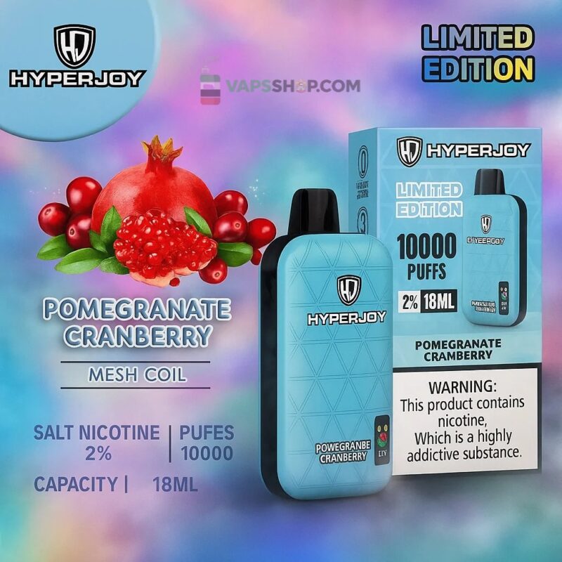 HYPERJOY Limited Edition 20MG 10000 Puffs Disposable Vape__pomegranate cranberry