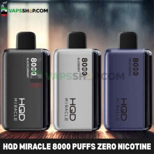 Hqd miracle 8000 puffs zero nicotine (0_) disposable vape in Dubai