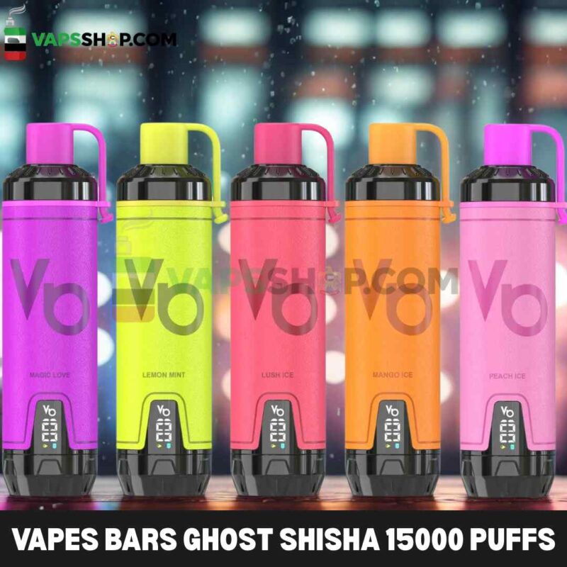 VAPES BARS Ghost Shisha 15000 Puffs 5MG Nicotine Disposable Vape in Dubai