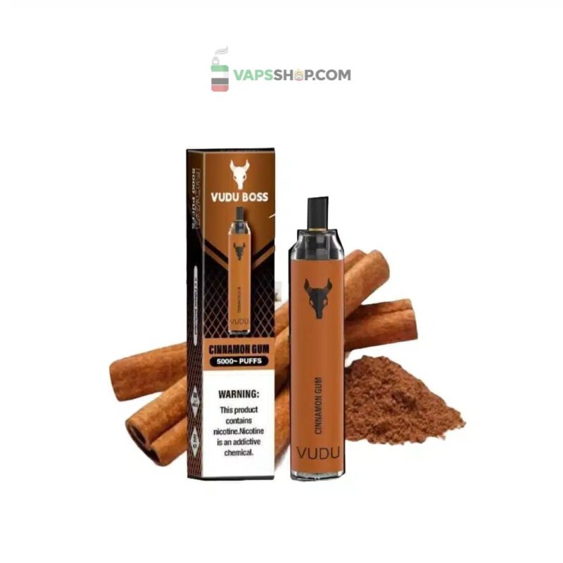 VUDU Boss 5000 Puffs 50Mg Disposable Vape In Dubai__cinamon gum