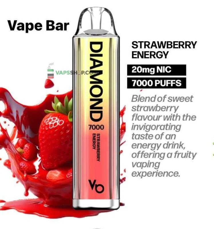 Vapes Bars Diamond 2% Nicotine 7000 Puffs in Dubai, UAE__Strawberry Energy