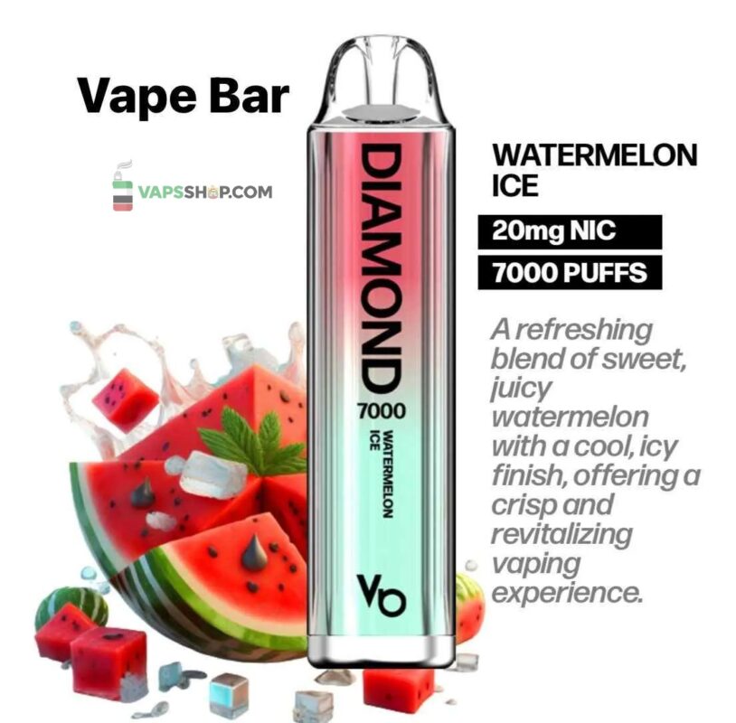Vapes Bars Diamond 2% Nicotine 7000 Puffs in Dubai, UAE__watermelon ice
