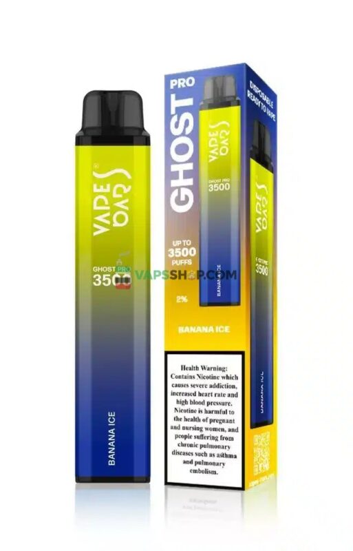 Vapes Bars Ghost Pro 2% nicotine 3500 Puff Disposable in Dubai__Banana-Ice-jpg