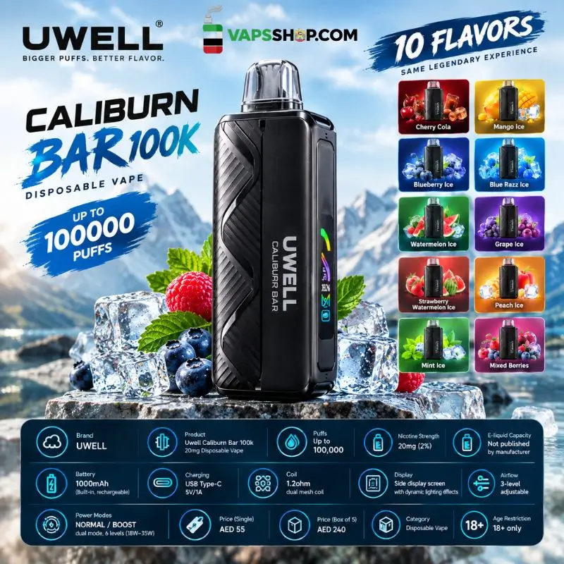Uwell-Caliburn-Bar-100k-20mg-Disposable-Vape-in-Dubai.
